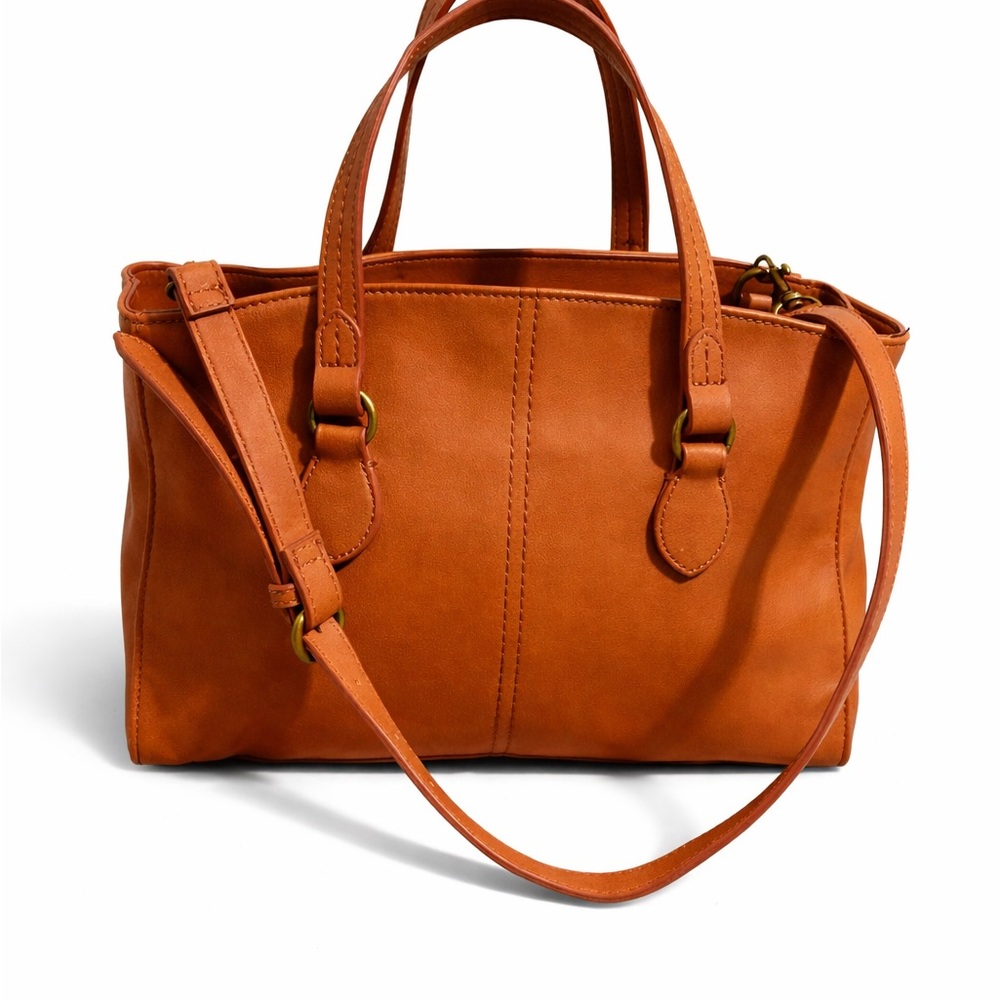 Universal Thread Burnt Orange Leather Satchel - image 1